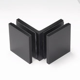 Frameless shower glass BRACKET SQUARE GLASS TO GLASS 90 Degrees - Matt Black